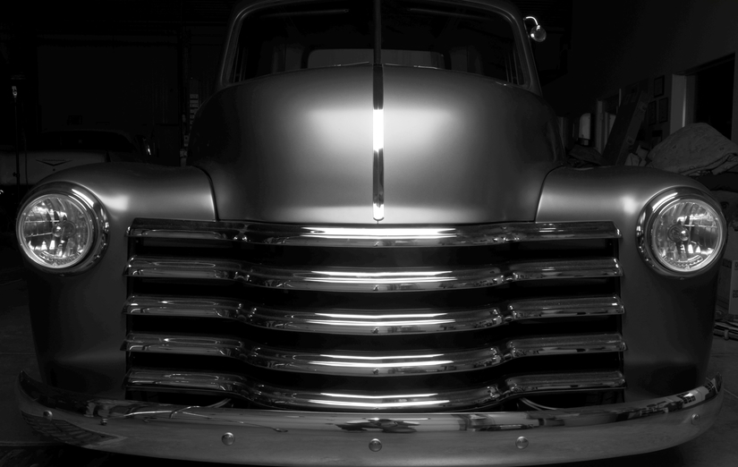Front grille shot of 1949 Chevy Truck 