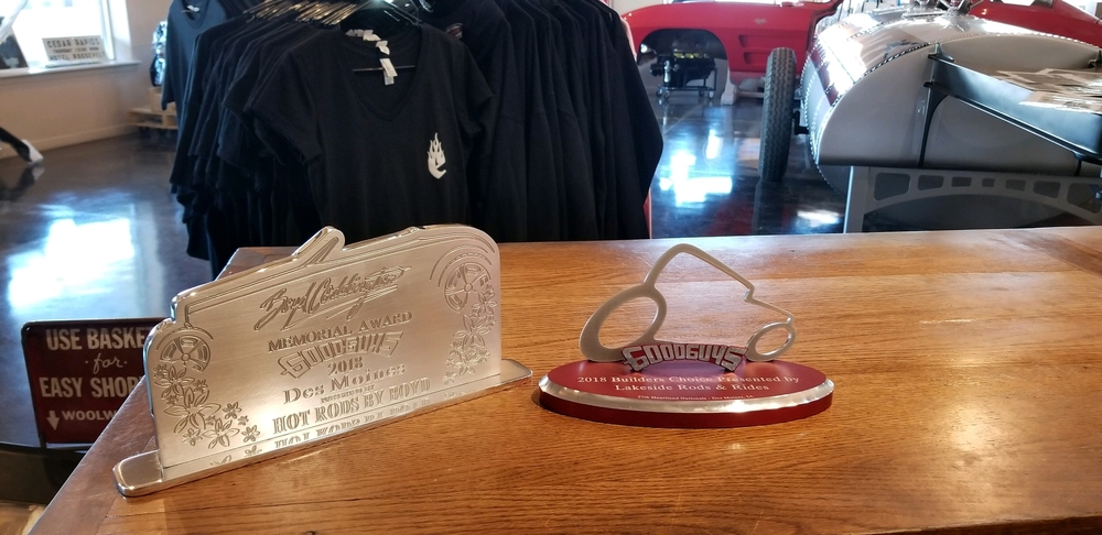 DesMoines Top Ten Builders Choice Award, and Boyd Coddington memorial award 